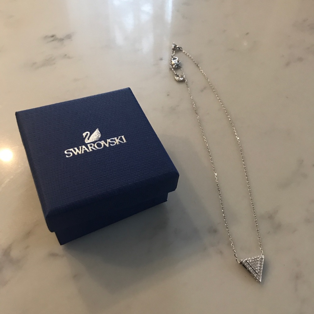 Swarovski crystal delta necklace.